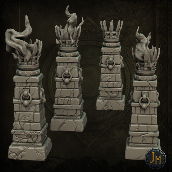 3D Printable Flame Pillars by Jandro Marquez