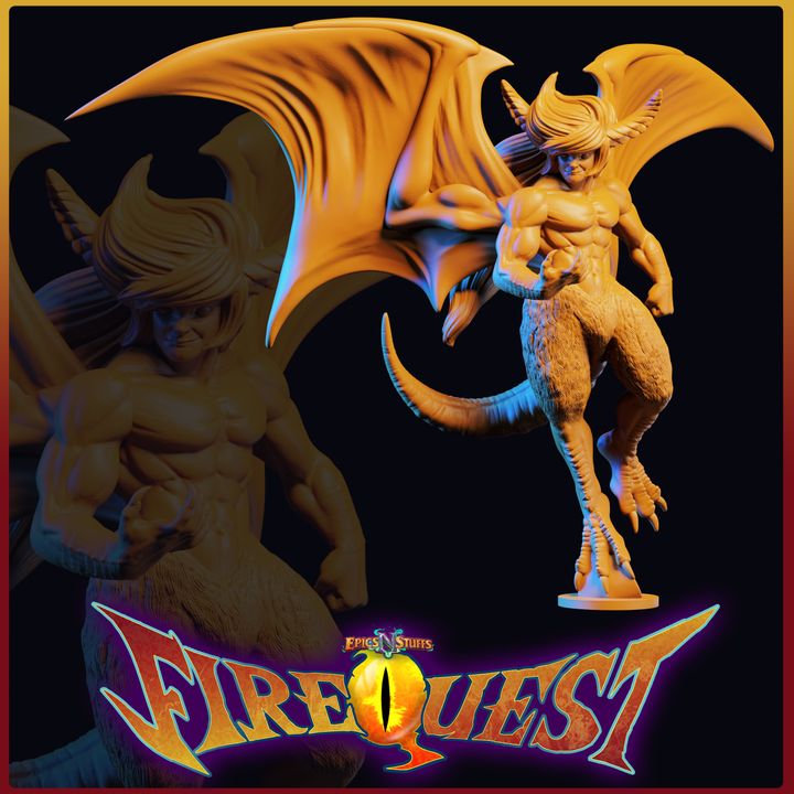 Champion, Fire Quest Miniature - Pre-Supported image