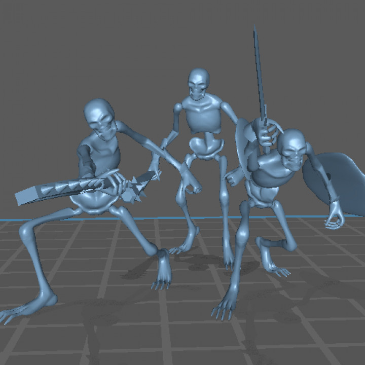 3D Printable Skeleton Poses from Final Fantasy XI - Fan Art by Jeremy