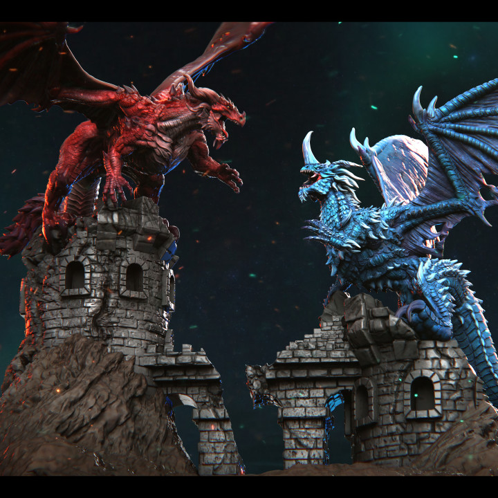 Dragon Battle - Red vs. Blue Dragon image