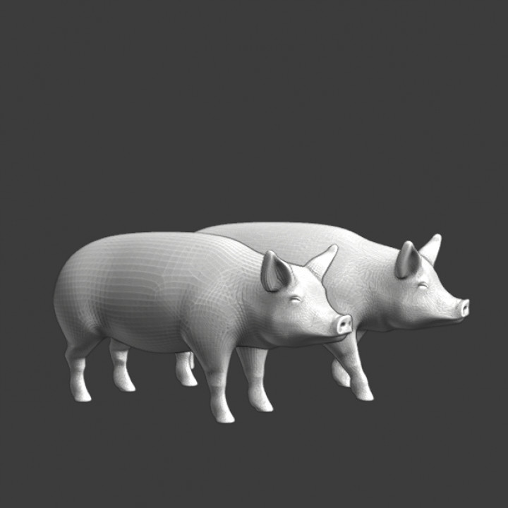 Two pigs for wargaming/diorama building image