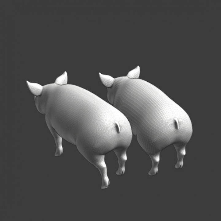 Two pigs for wargaming/diorama building image