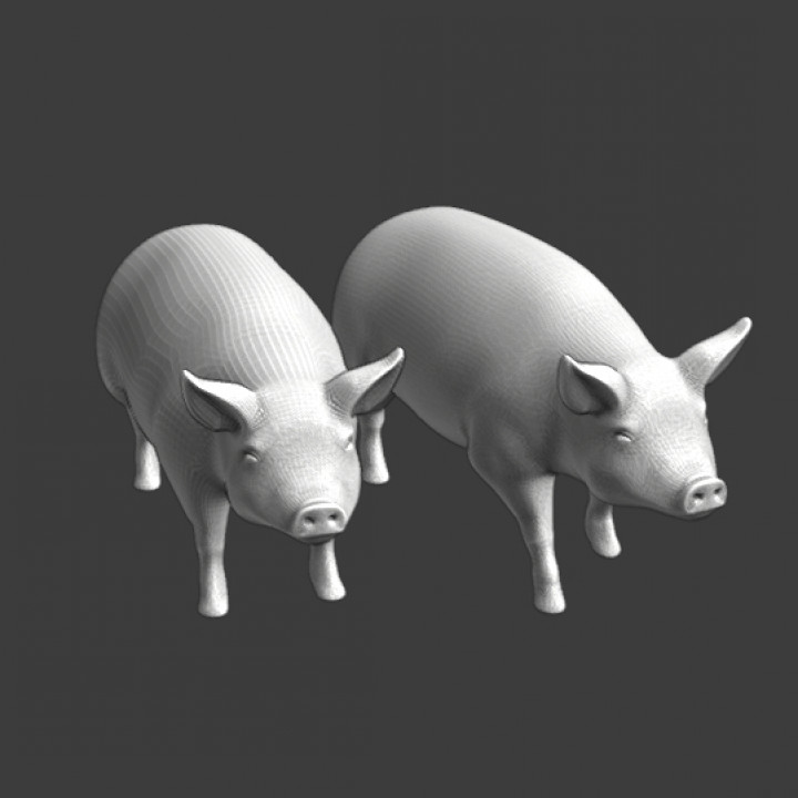 Two pigs for wargaming/diorama building image