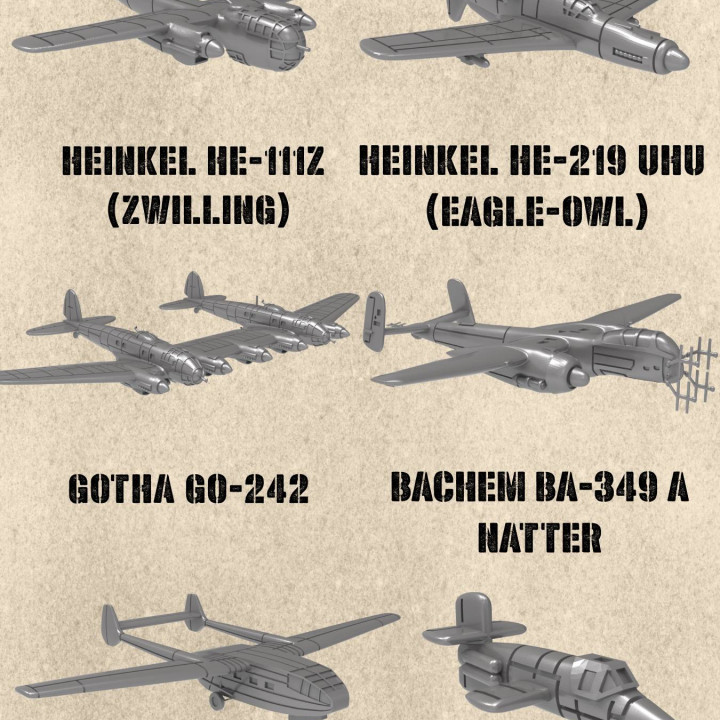 STL PACK - 14 Battle planes of WW2 - German Luftwaffe (Volume 6, 1:200) - PERSONAL USE's Cover