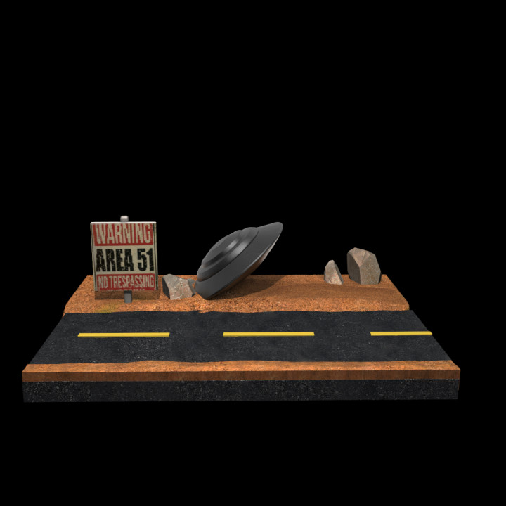 DRM014 Road Desert Diorama :: Game Pop Dioramas :: Black Blossom Games image