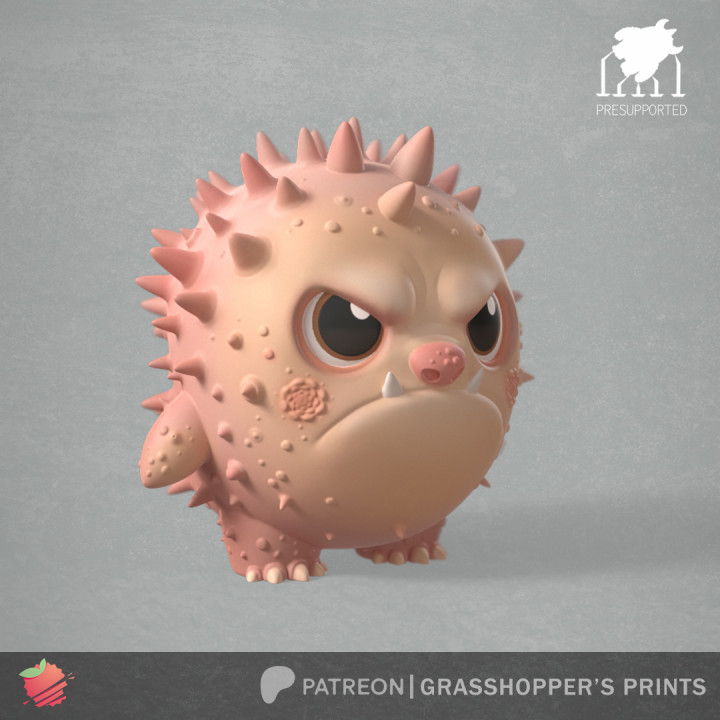 3D Printable GRUMPY MONSTER (SPIKIE) by Grass Hopper