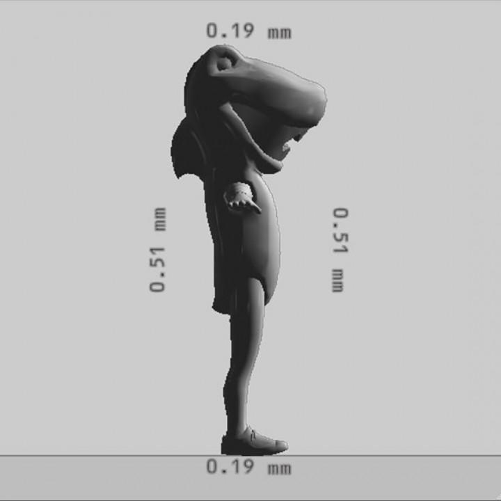 Female Shark Costume Blue 3D Model Ready to Print image