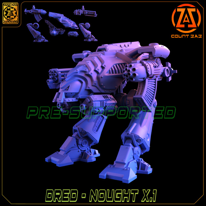 IMPERIAL - BIG D - 28mm Print ready supported Mech image