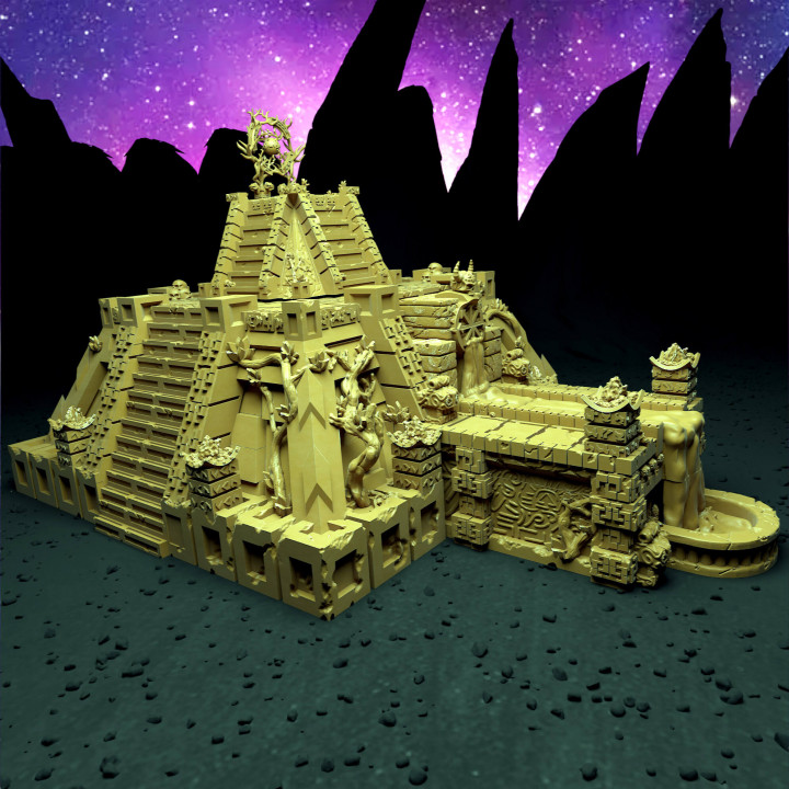 Modular Aztec/Chaos pyramid(s) with accessories for TTRPG/WarGames image