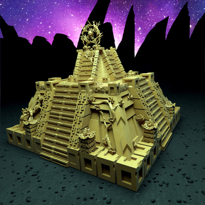 Modular Aztec/Chaos pyramid(s) with accessories for TTRPG/WarGames image