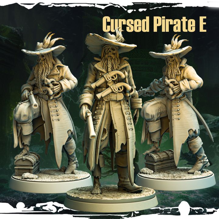 3D Printable Cursed Pirate E - Terror on Cursed Waters by Monolith Arts