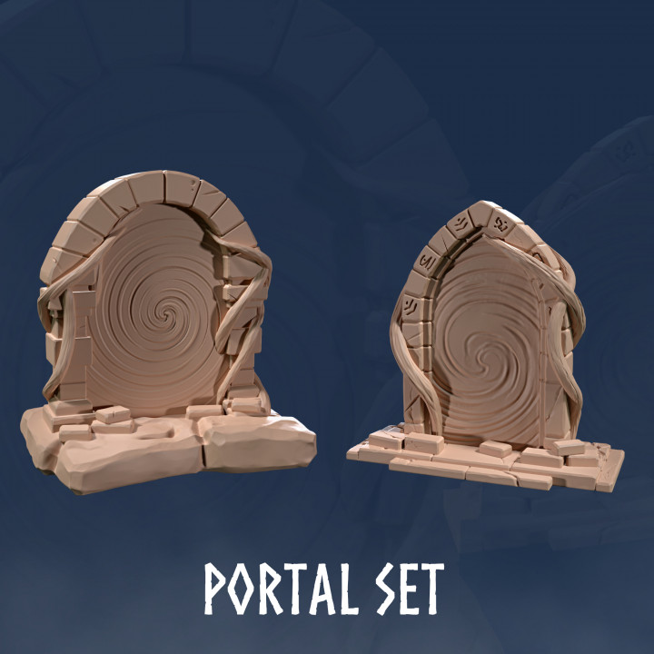 Portal Set (2 Models) - Portal - Portals - Gateway - Portal Entrance - Entrance - Warp - Vortex - Teleport - Arcane - Gate - Gates - Portal image