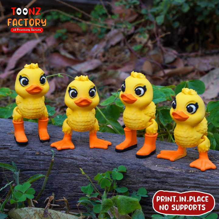 3D Printable Flexi Duck With Boots by Toonz Factory