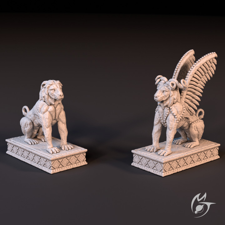Ancient Lion Statues image