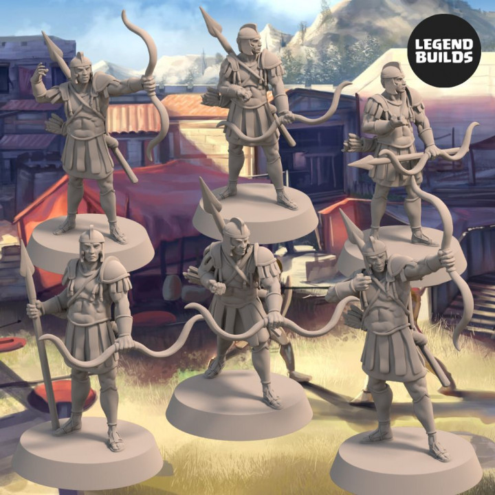 Heavy Archers of Nova Bolar (10 unique miniatures) - 3D Printable Miniatures image