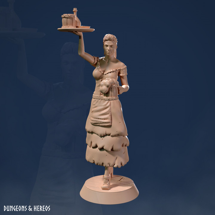 Barmaid - Woman - Female - Maid - Townsfolk - Commoner - Folk - Barmaid - NPC - Female NPC - Woman NPC image