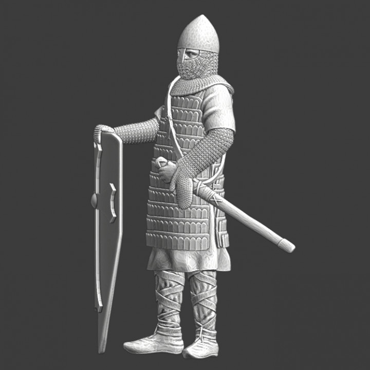 Medieval Guard - relaxed with large shield and sword image