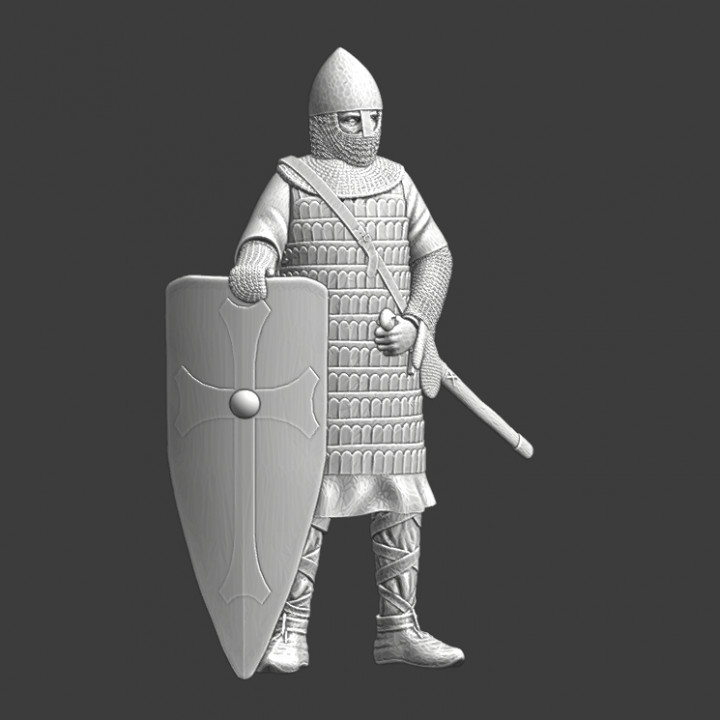 Medieval Guard - relaxed with large shield and sword image