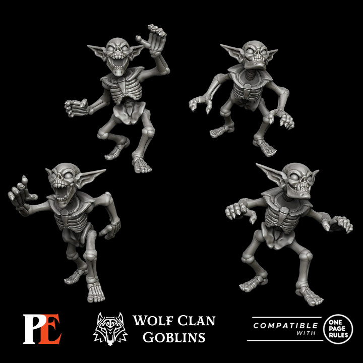 3D Printable Skeletal Goblin Minions - Wolf Clan Goblins by Printed ...