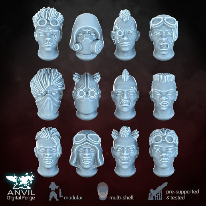Sci-Fi Ganger Heads - Anvil Digital Forge