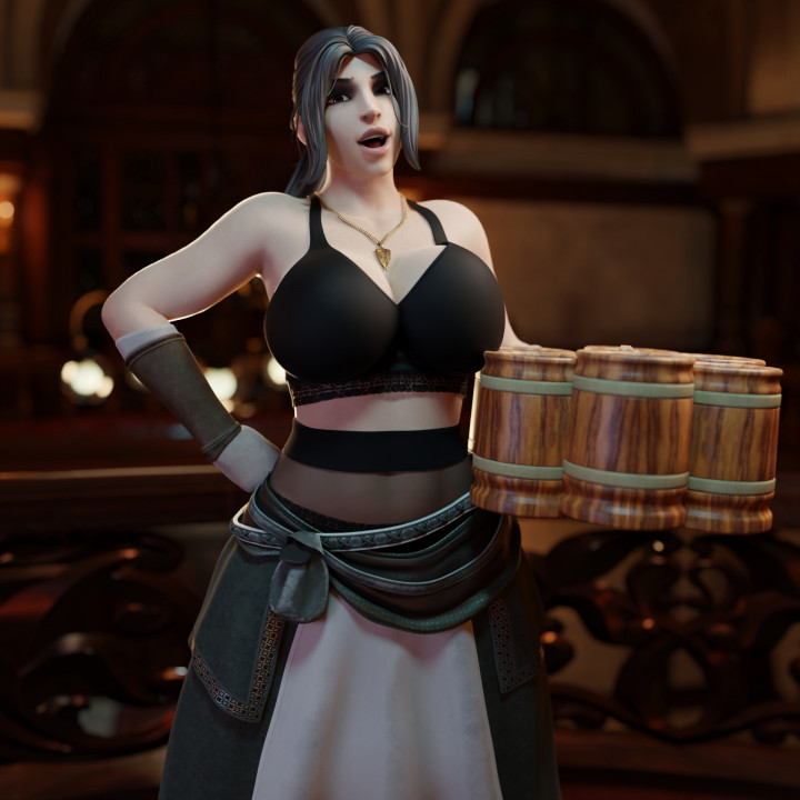 Jane Darkthorn - Vampire Barmaid - presupported - QB Works image