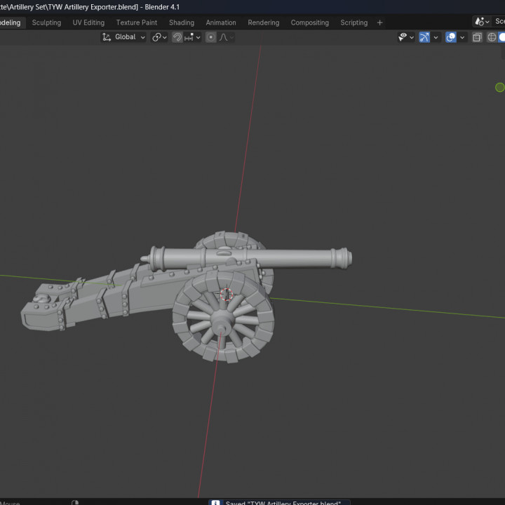 6-15mm 17th Century Pike & Shotte Cannon Pack (TYW/ECW) & Blender File P&S-12 image