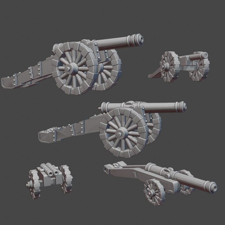 6-15mm 17th Century Pike & Shotte Cannon Pack (TYW/ECW) & Blender File P&S-12 image