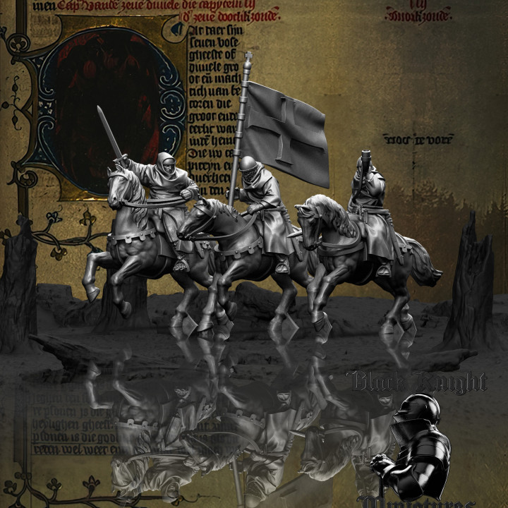 13th century - Mounted Teutonic Sergeants - Command Group - x 3 image
