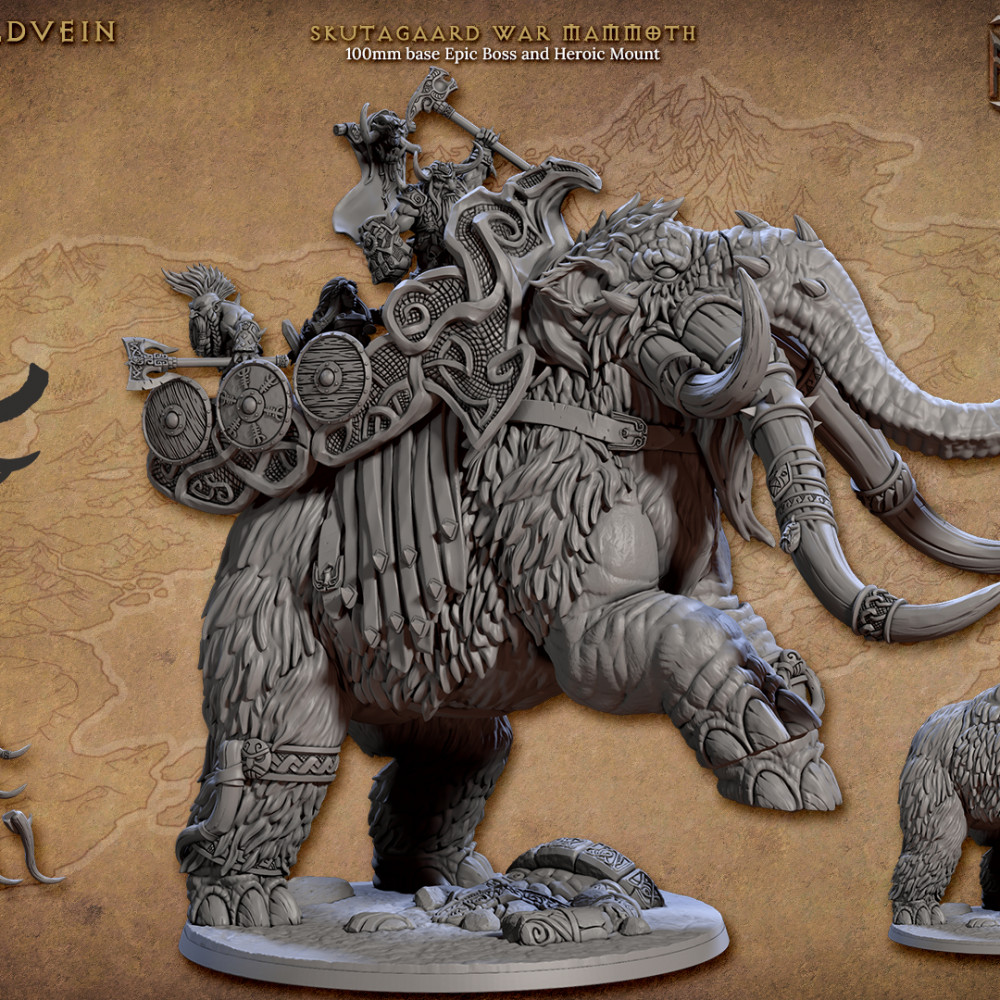 【α版】ウォーマンモス　war mammoth 3D Printable Skutagaard War Mammoth (The Quest for Goldvein) by