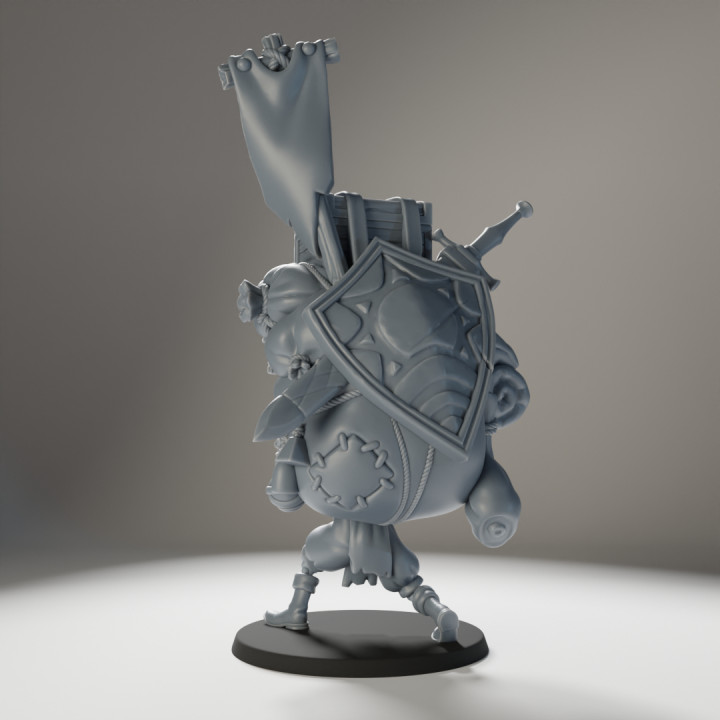 3D Printable Skeleton Squire Flagbearer by Built Bird