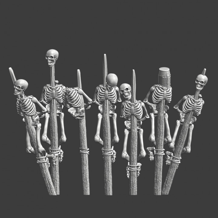 Skeletons on stakes - Wargaming terrain props image