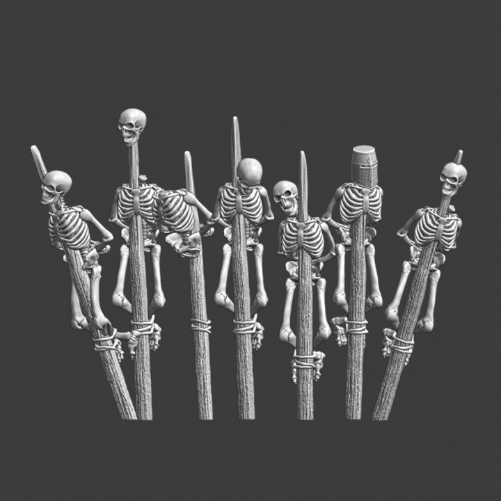 Skeletons on stakes - Wargaming terrain props image