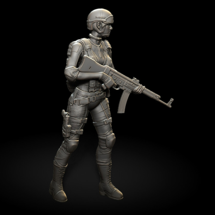 High Quality female soldier figure for 3D printing image
