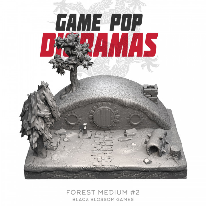 3D Printable DRM003 Forest M #2 Diorama :: Game Pop Dioramas :: Black ...