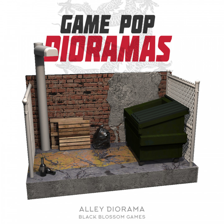 DRM012 Alley Diorama :: Game Pop Dioramas :: Black Blossom Games image