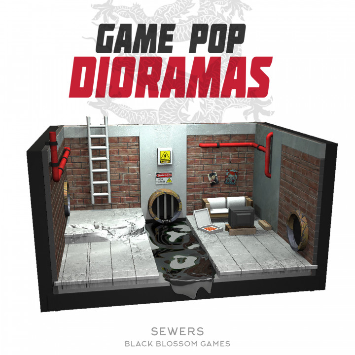 DRM009 Sewers Diorama :: Game Pop Dioramas :: Black Blossom Games image