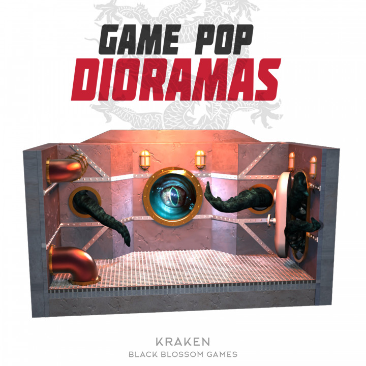DRM006 Kraken Diorama :: Game Pop Dioramas :: Black Blossom Games image