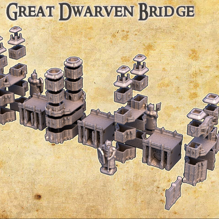 Great Dwarven Bridge - Tabletop Terrain - 28 MM image