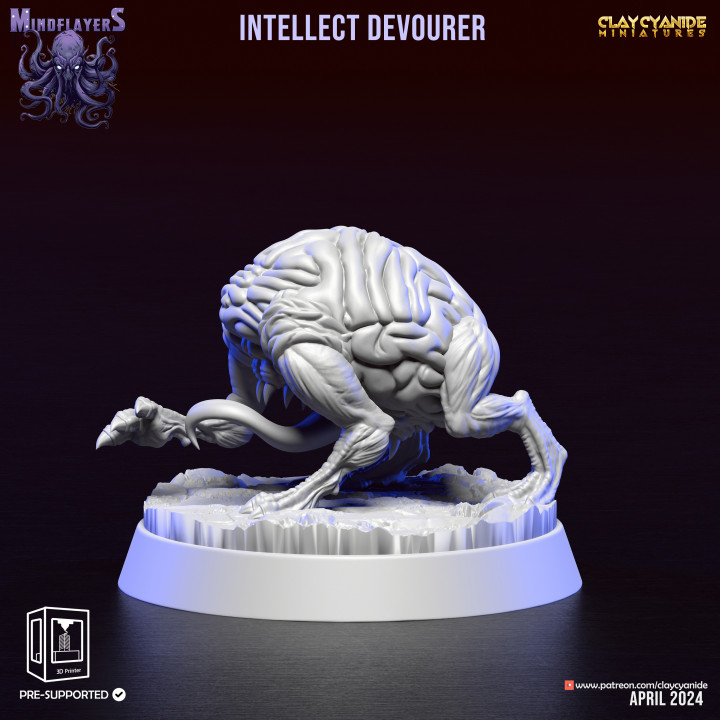 3D Printable Intellect Devourer 3 by Clay Cyanide Miniatures