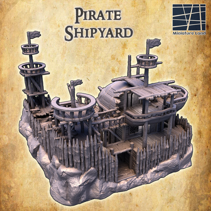 Pirate Shipyard - Tabletop Terrain - 28 MM image
