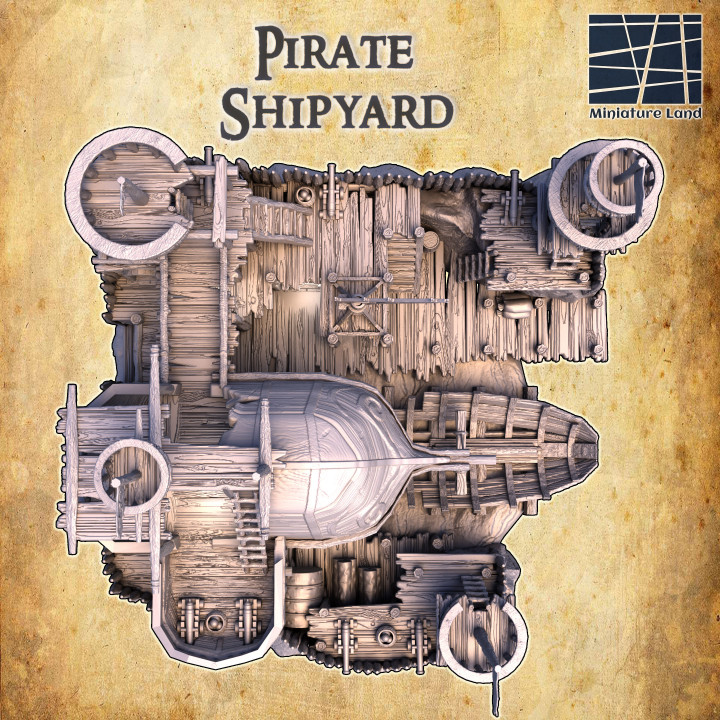 Pirate Shipyard - Tabletop Terrain - 28 MM image