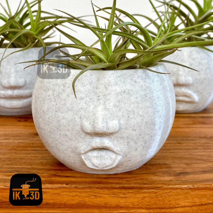 FUNNY FACIAL EXPRESSION PLANTERS SET OF 4 / CANDLE HOLDERS / CONTAINERS