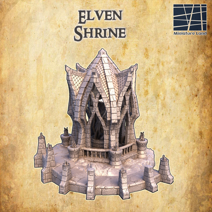Elven Shrine - Tabletop Terrain - 28 MM image