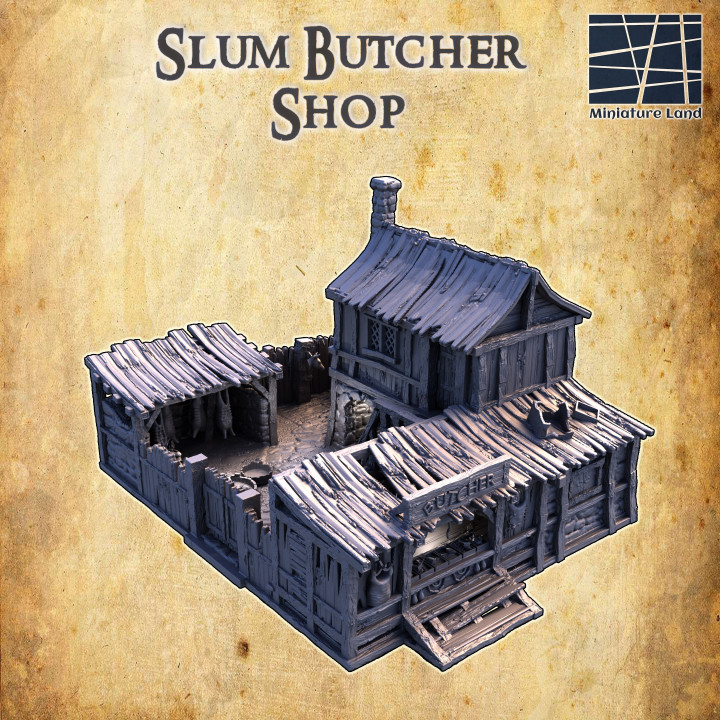 Slum Butcher Shop - Tabletop Terrain - 28 MM image