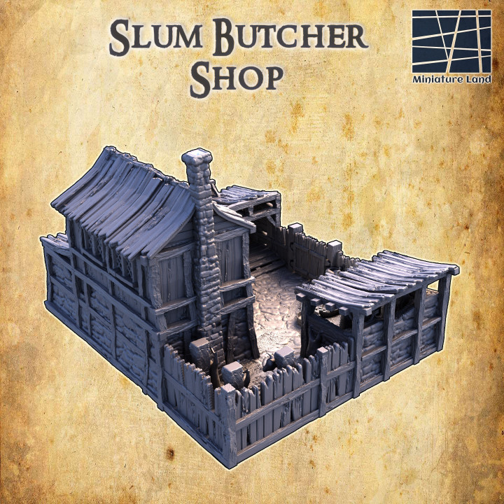 Slum Butcher Shop - Tabletop Terrain - 28 MM image