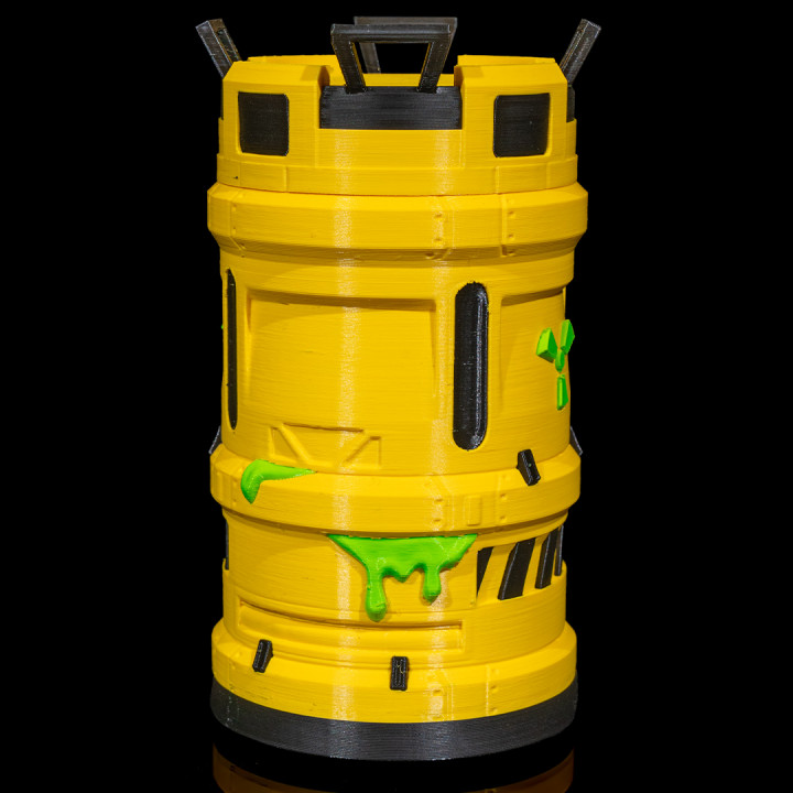 3D Printable Toxic Waste Can Holder by Stlflix