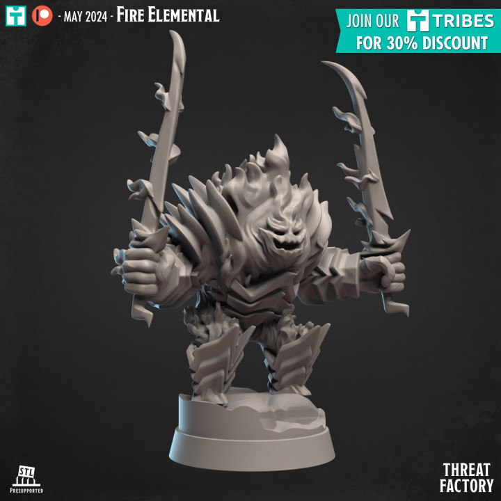 Fire elemental myrmidon A (M & L size)