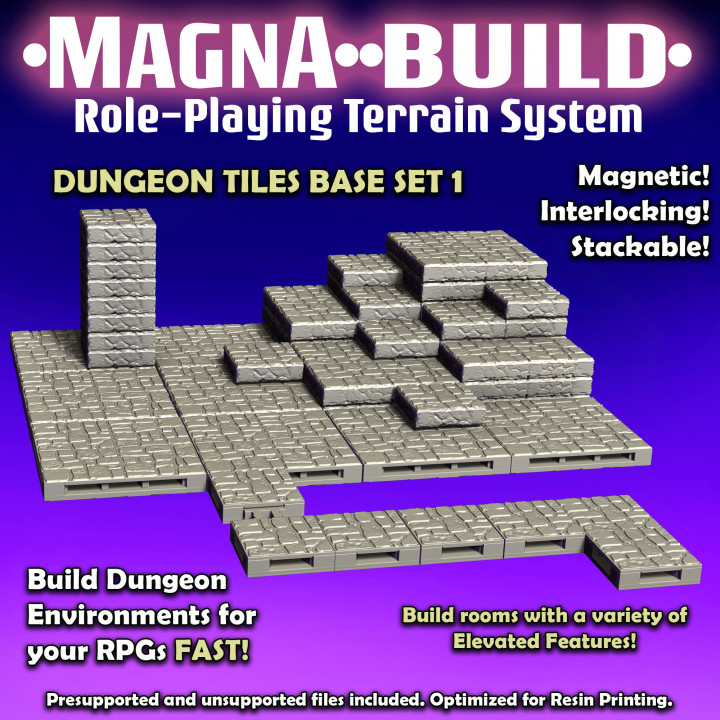 Magna-Build DUNGEON Tiles Base Set 1 -Magnetic RPG Terrain