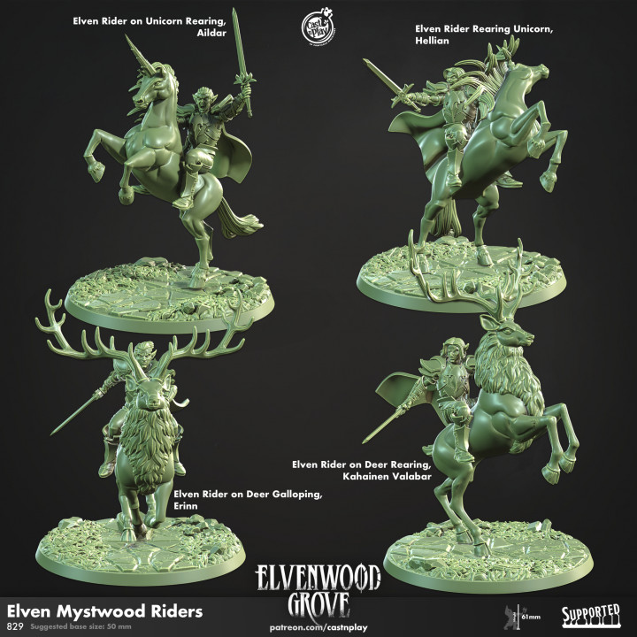 Elven Mystwood Riders (Pre-Supported) image