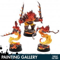 Picture of print of 3 Fire Elemental Myrmidon (M and L size)